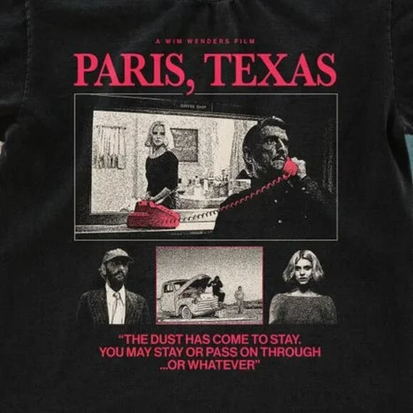 Paris Texas 1984 movie tee shirt, Wim Wenders t-shirt, Black Classic Tee 91 - Picture 2 of 5